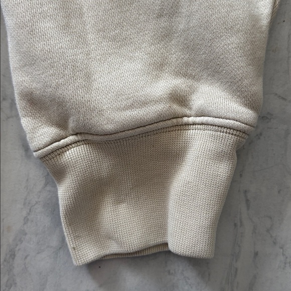 Nike  pullover hoodie  cream/white logo on chest  muff front pockets EUC - Picture 12 of 15